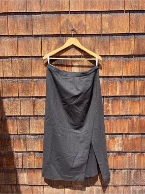 Black Maxi Wrap Skirt with Front Slit